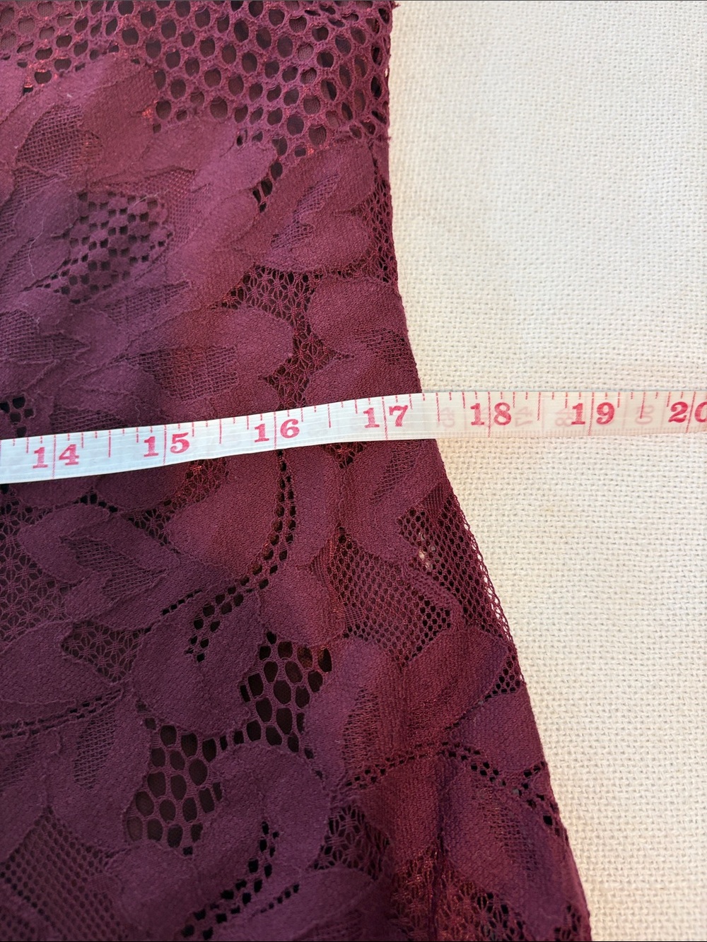 le chateau Burgundy Floral Lace Mini Dress - Picture 8 of 9